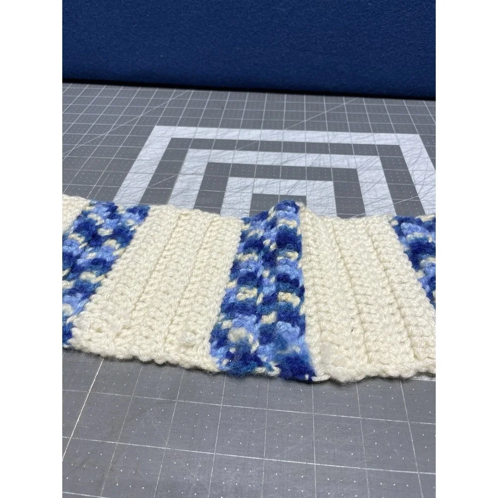 Crochet‎ Blue White Variegated Hat 22
